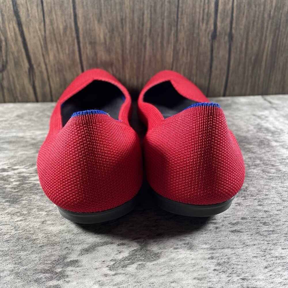 Rothy’s The Flat Women’s 8 Red Round Toe Knit Slip On Ballet Flats - Picture 6 of 9